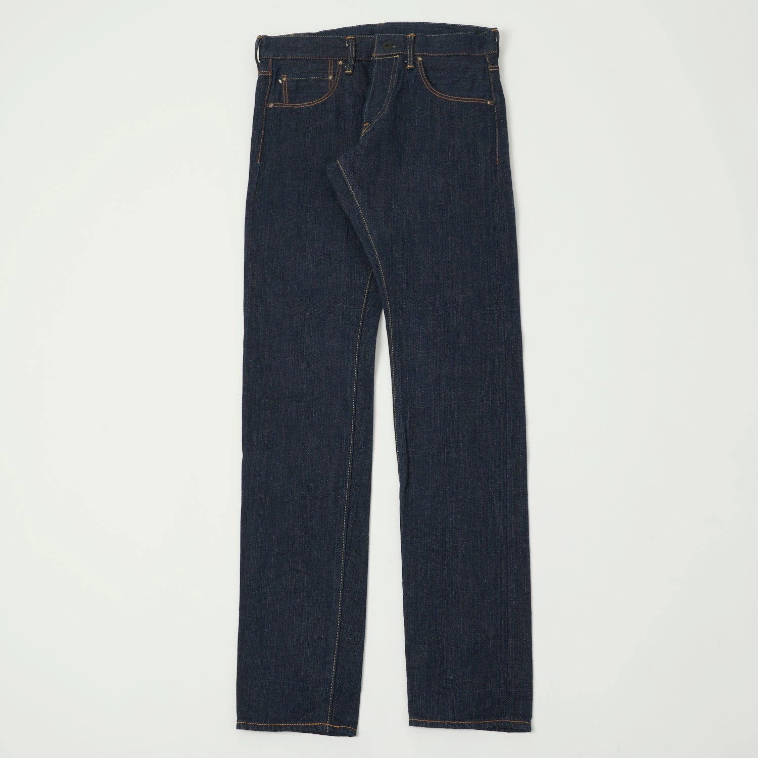 Neutral Vibrant Chill Outfit ONI Denim 640 'Kiwami' Semi Hand Made 16oz Natural Indigo Slim Tapered Jean - One Wash