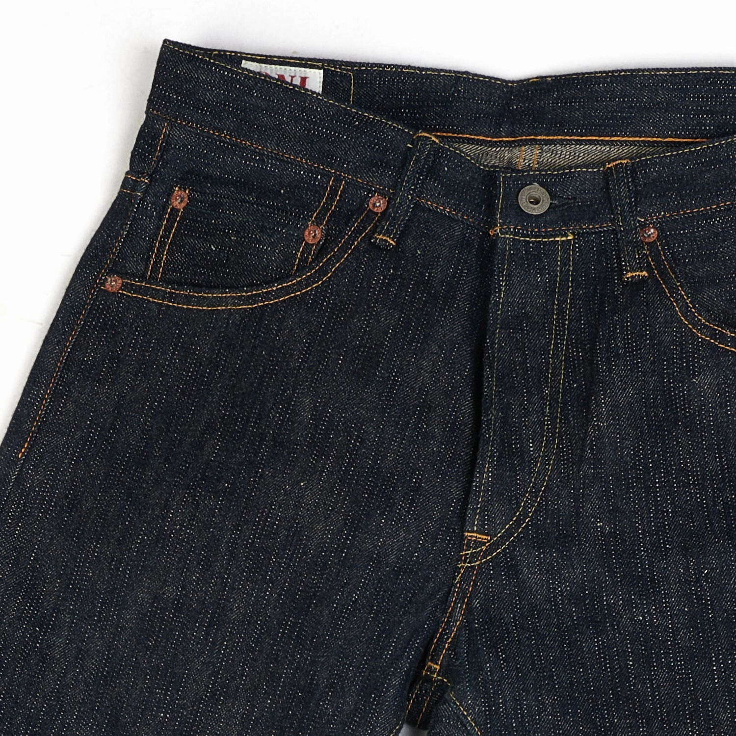 Tear Resistant Denim ONI Denim 902 16oz Green Cast Kihannen Regular Tapered Jean - Raw