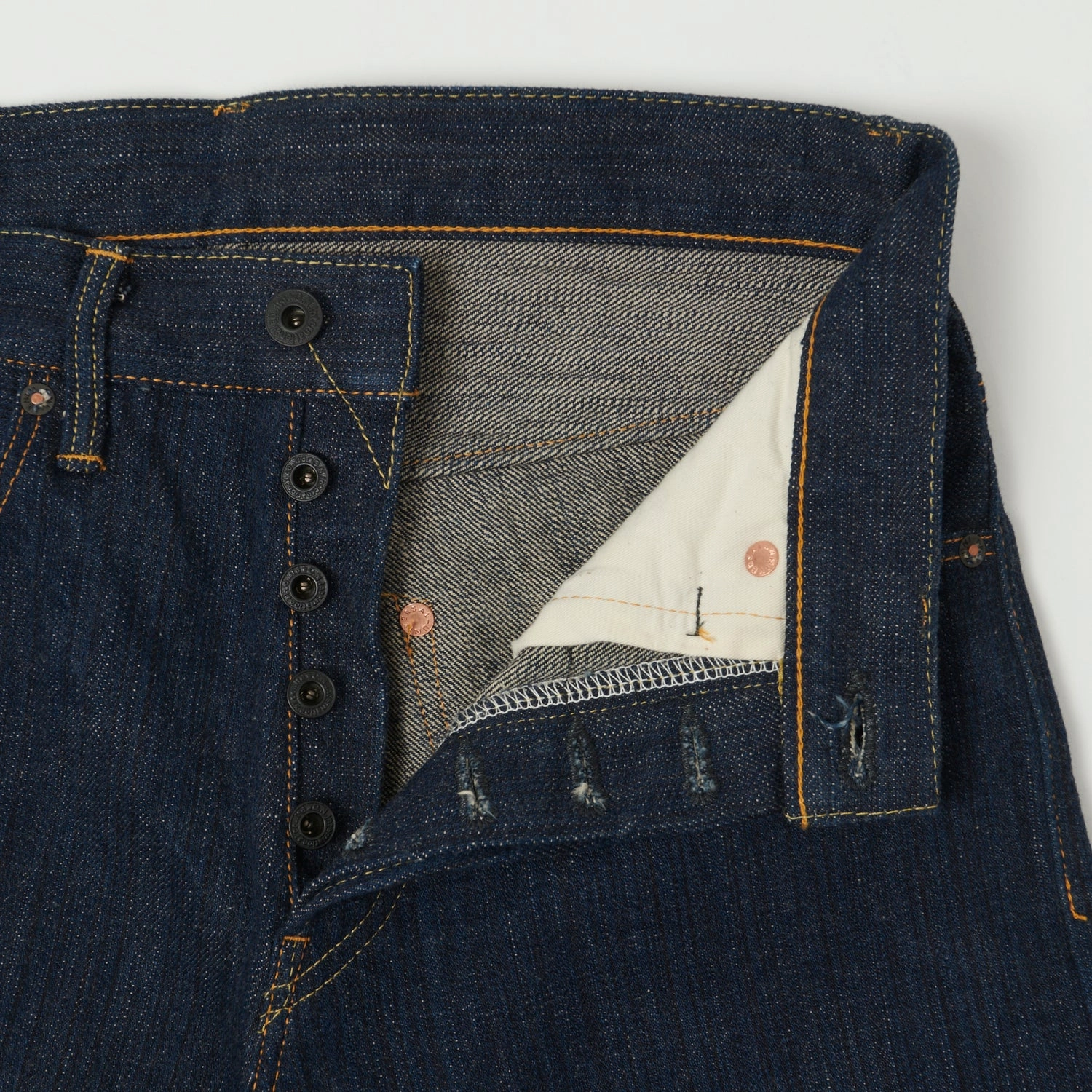 Universal Look Seamless Waistband Finish ONI Denim 920 'Kiwami' Semi Hand Made 16oz Natural Indigo Slim Tapered Jean - One Wash