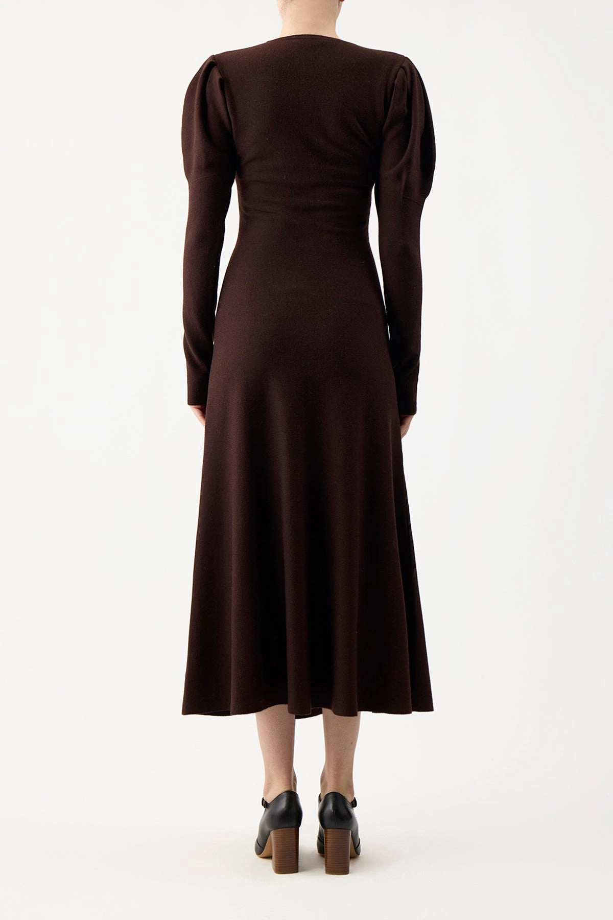 Hannah Knit Maxi Dress in Chocolate Merino Wool Cashmere Ethical Production Certified Fade Resistant Dye