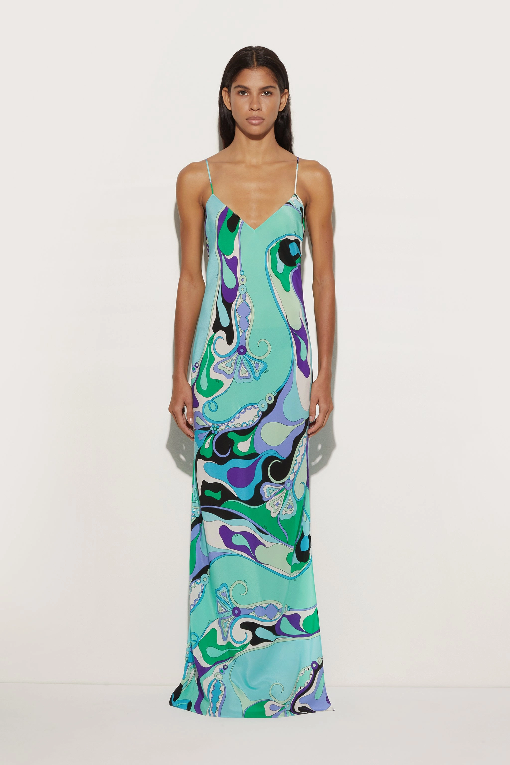 Orchidee Print Silk Dress Skirt Flare