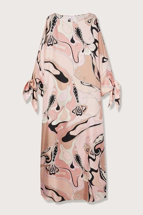 Occasion Wear summer look Orchidee Print Silk Twill Kaftan