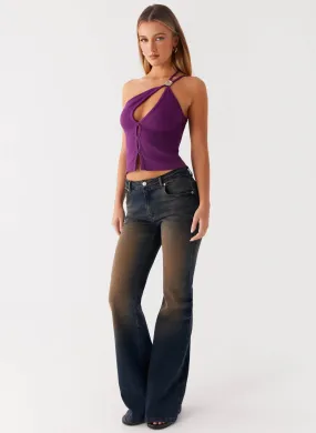 Oregon Flared Jeans - Dirty Black Wash No Fuss Fit