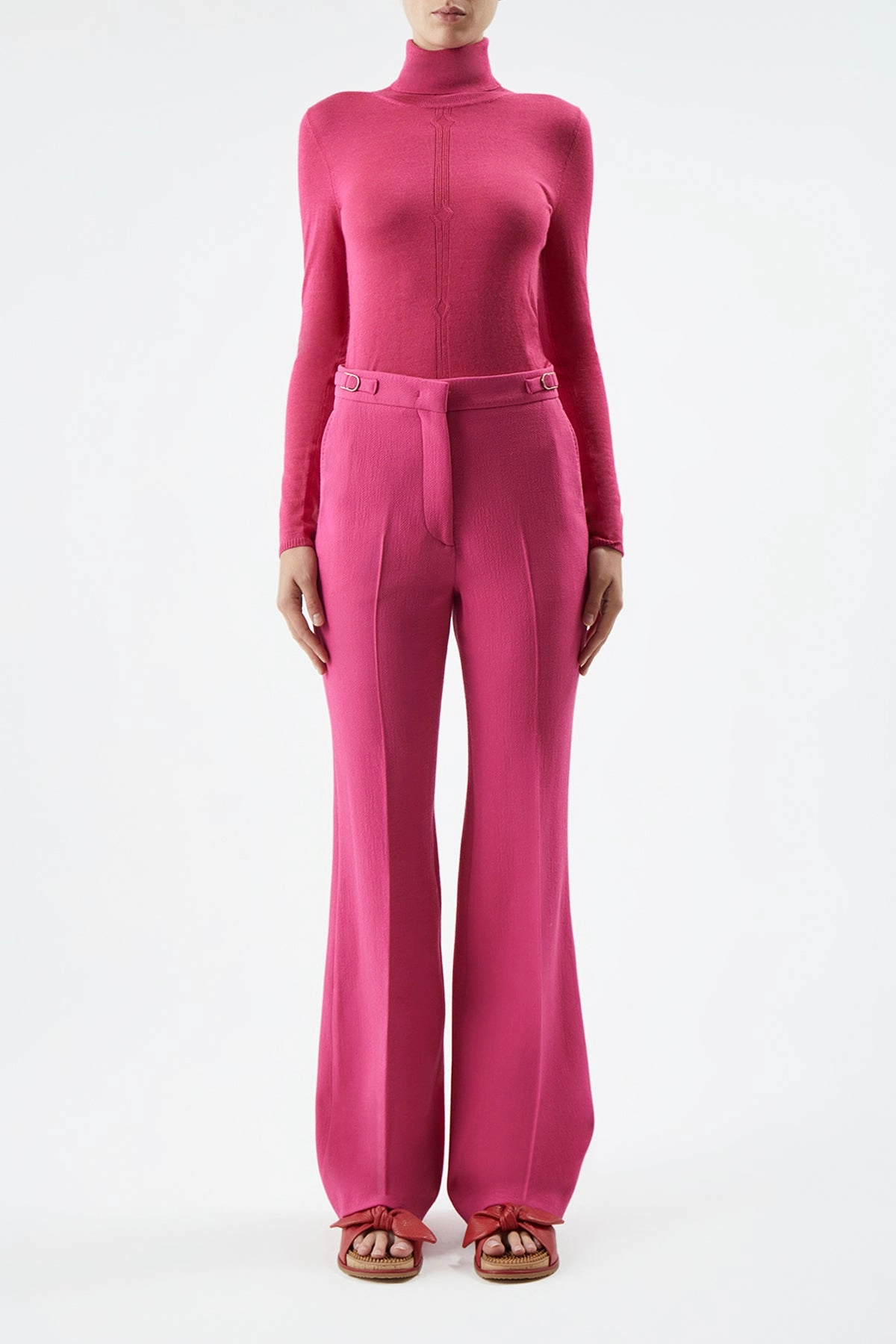 SweaterSpecific Detergent Guide Urban Layer Steinem Knit Turtleneck in Fuchsia Cashmere Silk
