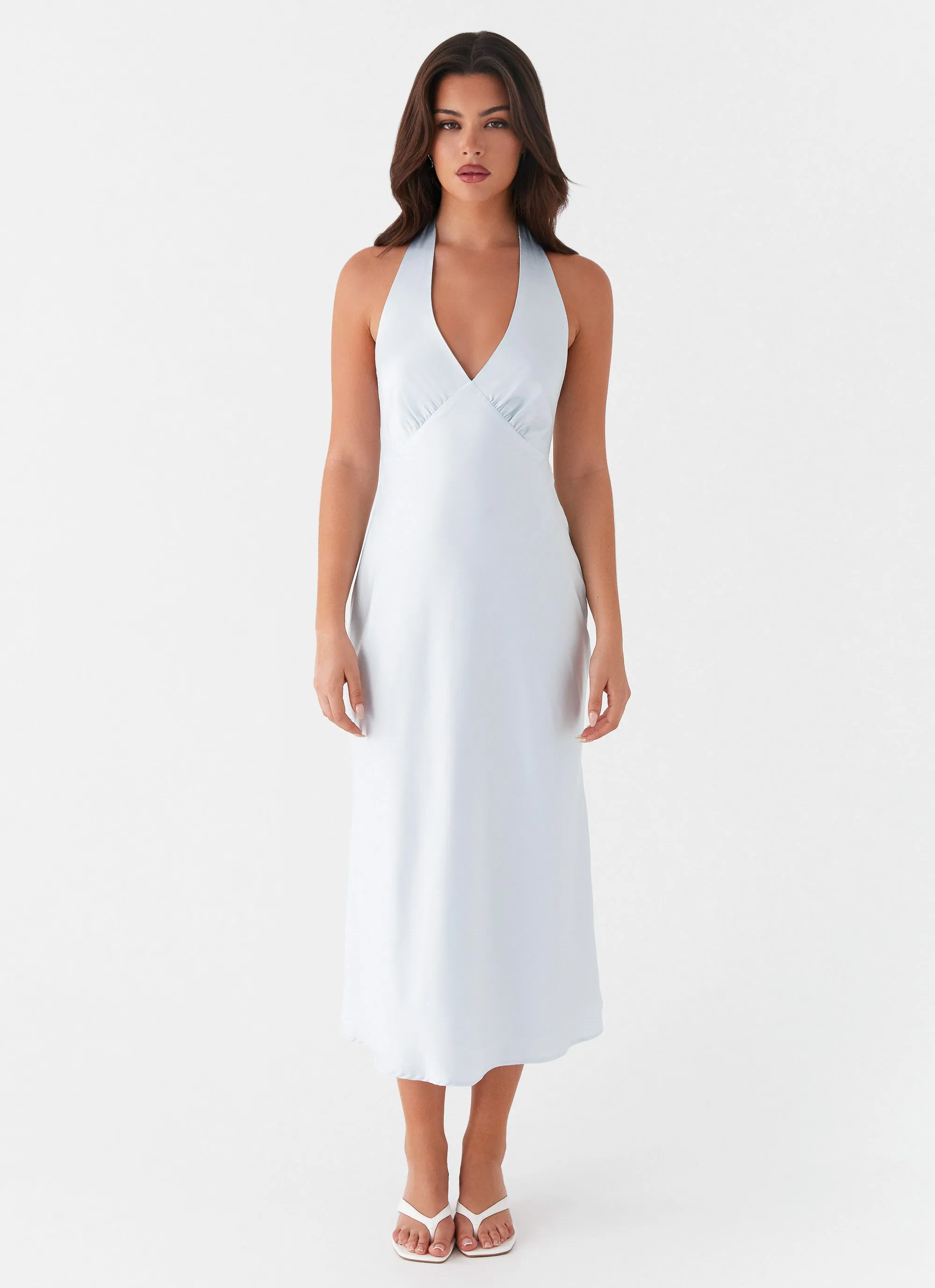 Cozy Tones Calm Fit Heavy Hearted Midi Dress - Blue