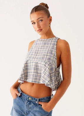 Osborne Halter Top - Check basic technology Tagless Neck