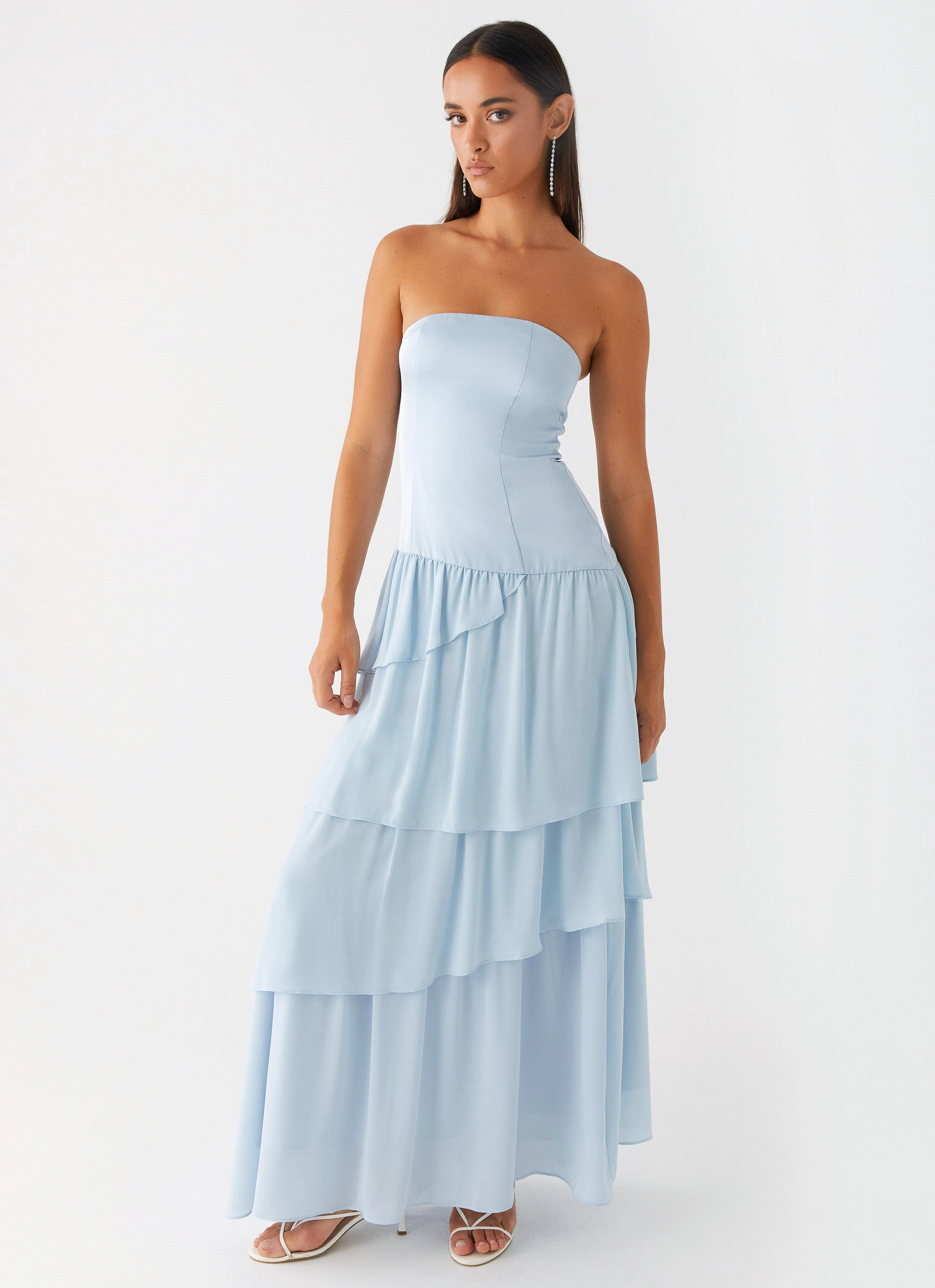 Our Story Maxi Dress - Pastel Blue Silky Shape