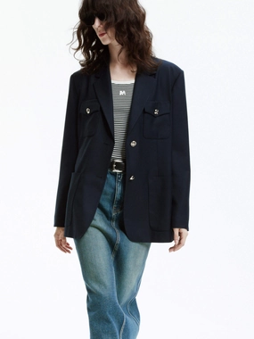 Oversized Single Breasted Blazer Stylish Outer Layer
