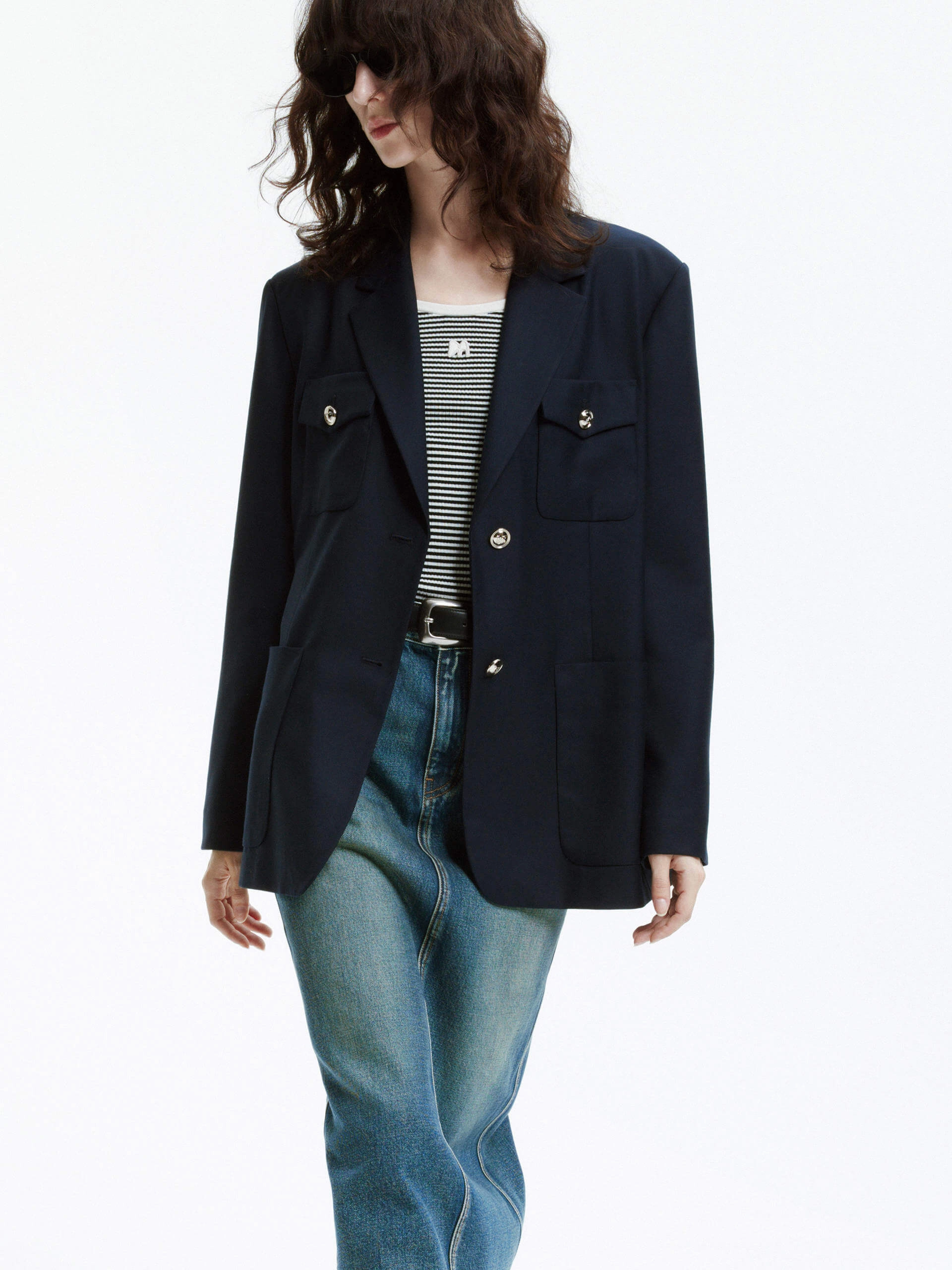 Oversized Single Breasted Blazer Bonded seams