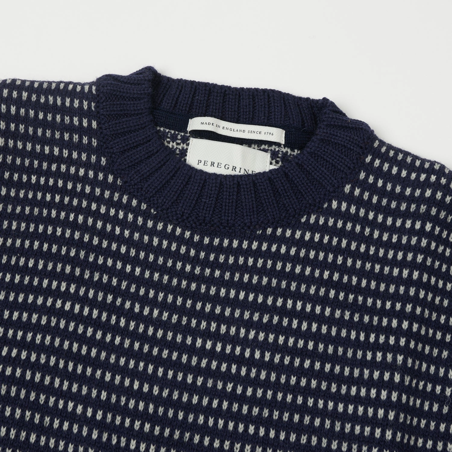Peregrine Bantham Speckled Knit Jumper - Navy TemperatureRegulating Yarn