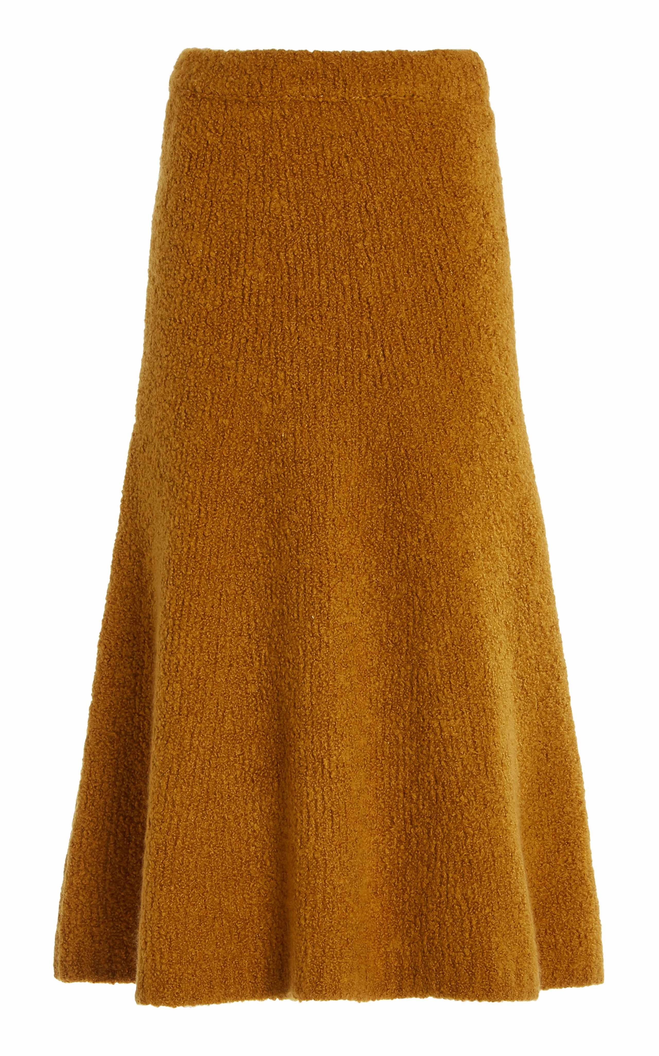 All Day Low Key Pablo Knit Midi Skirt in Saffron Cashmere Silk Boucle
