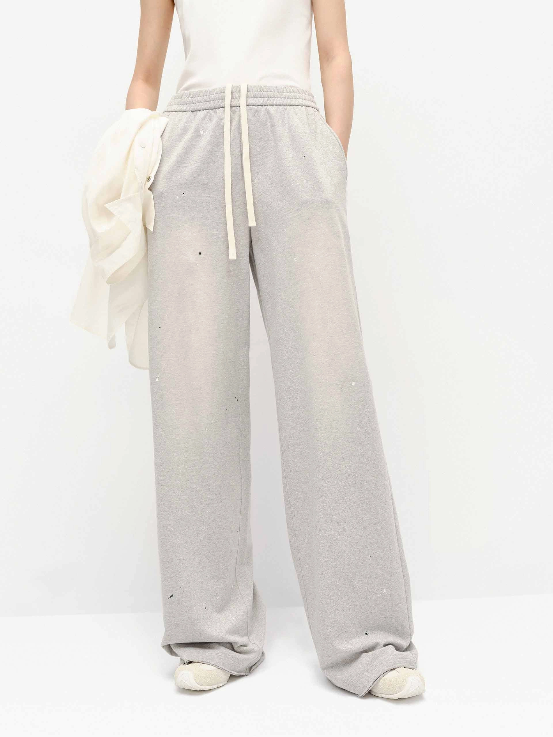 Paint Detail Cotton Pants Soft Touch Slim Fit Wear