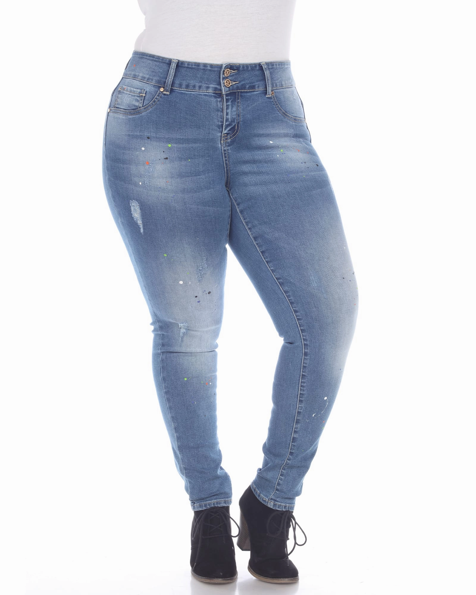 Paint Effect Light Blue Denim | Light Blue Urban Explorer Evening Stroll Casual Friday