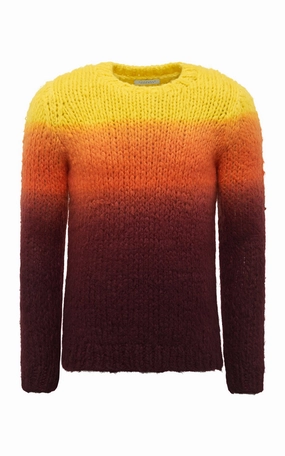 Season Ready Indoor Layer Pallas Knit Sweater in Dip Dye Sunrise Welfat Cashmere