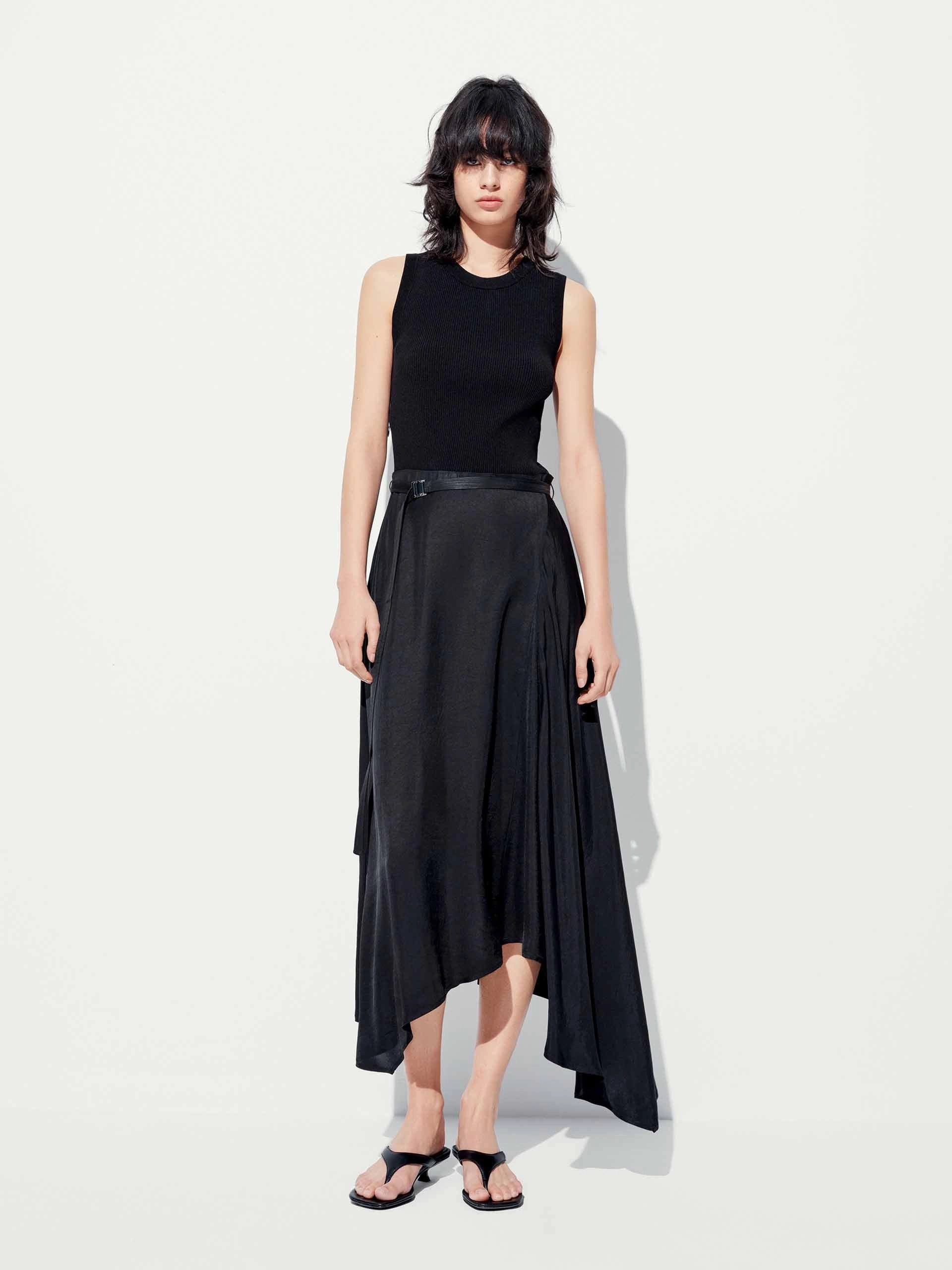 Paneled Asymmetrical Midi Dress Vibrant Spirit Tailored-fit