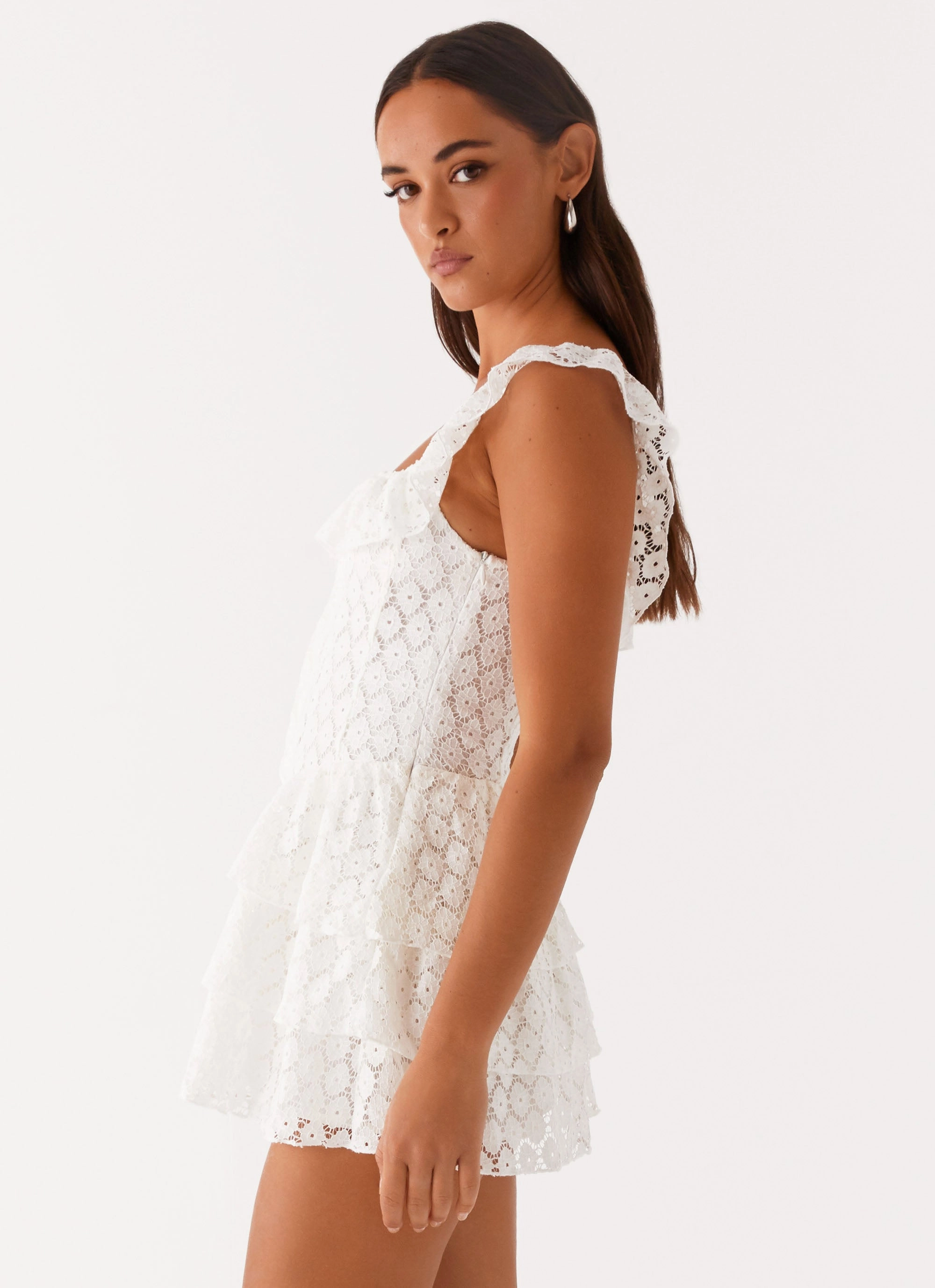 Paradise Dreams Corset Mini Dress - White Grace Soft