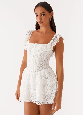 Paradise Dreams Corset Mini Dress - White Effortless Comfort Soft Material