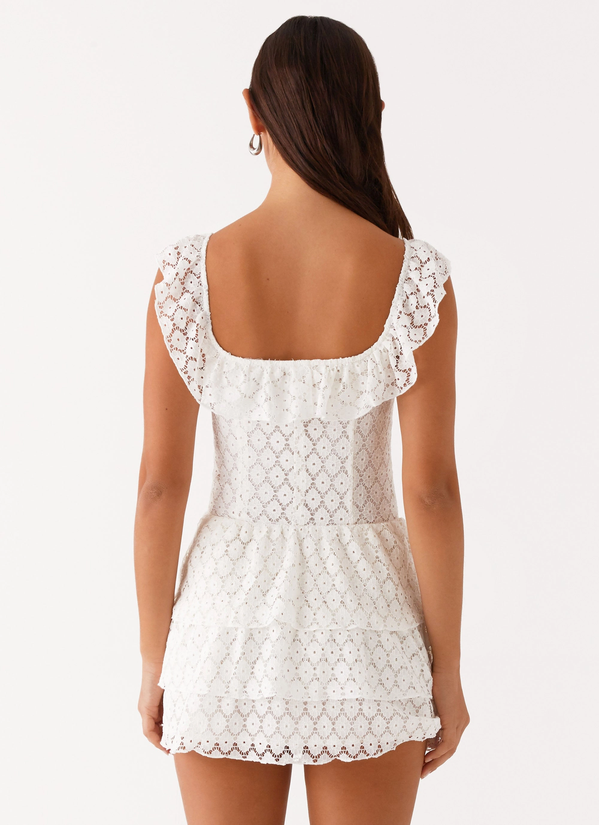 Paradise Dreams Corset Mini Dress - White StretchableKnit