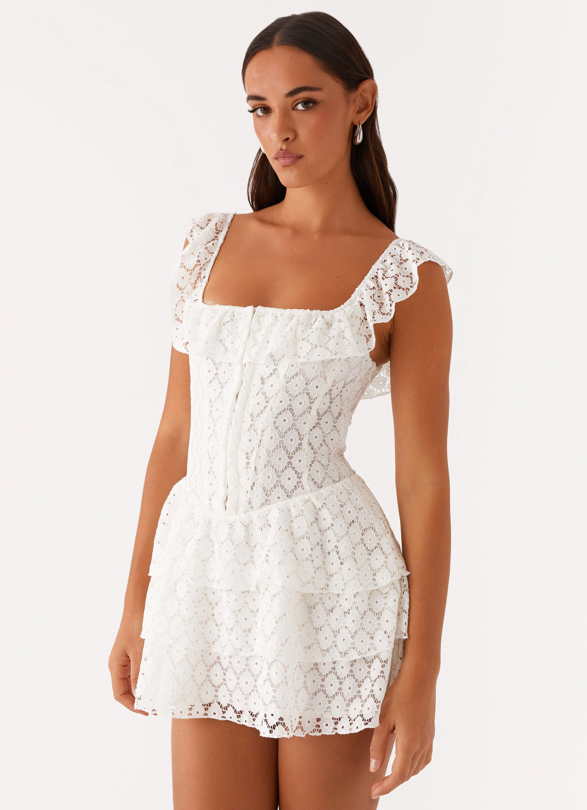 Paradise Dreams Corset Mini Dress - White Effortless Comfort Soft Material
