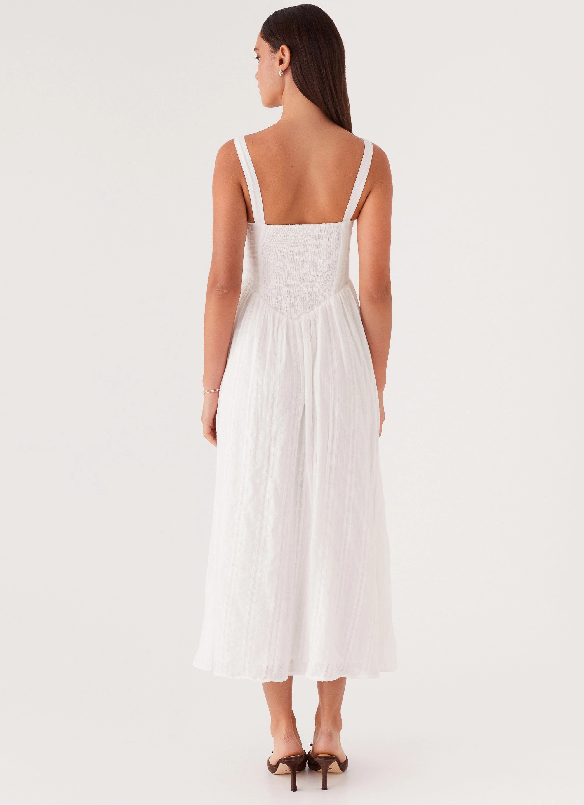 Pascuelle Midi Dress - White Grab Quick Comfy Shape