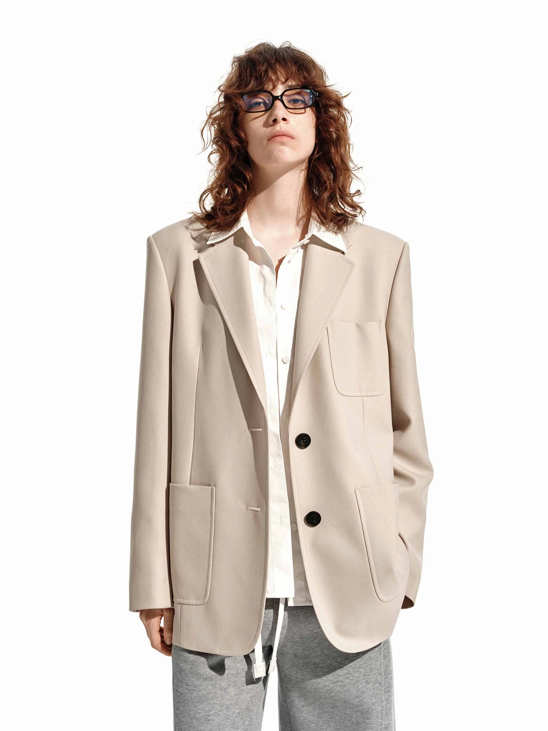 Patch Pocket Tailored Blazer Soft Comfort Design Glow In The Dark Trim