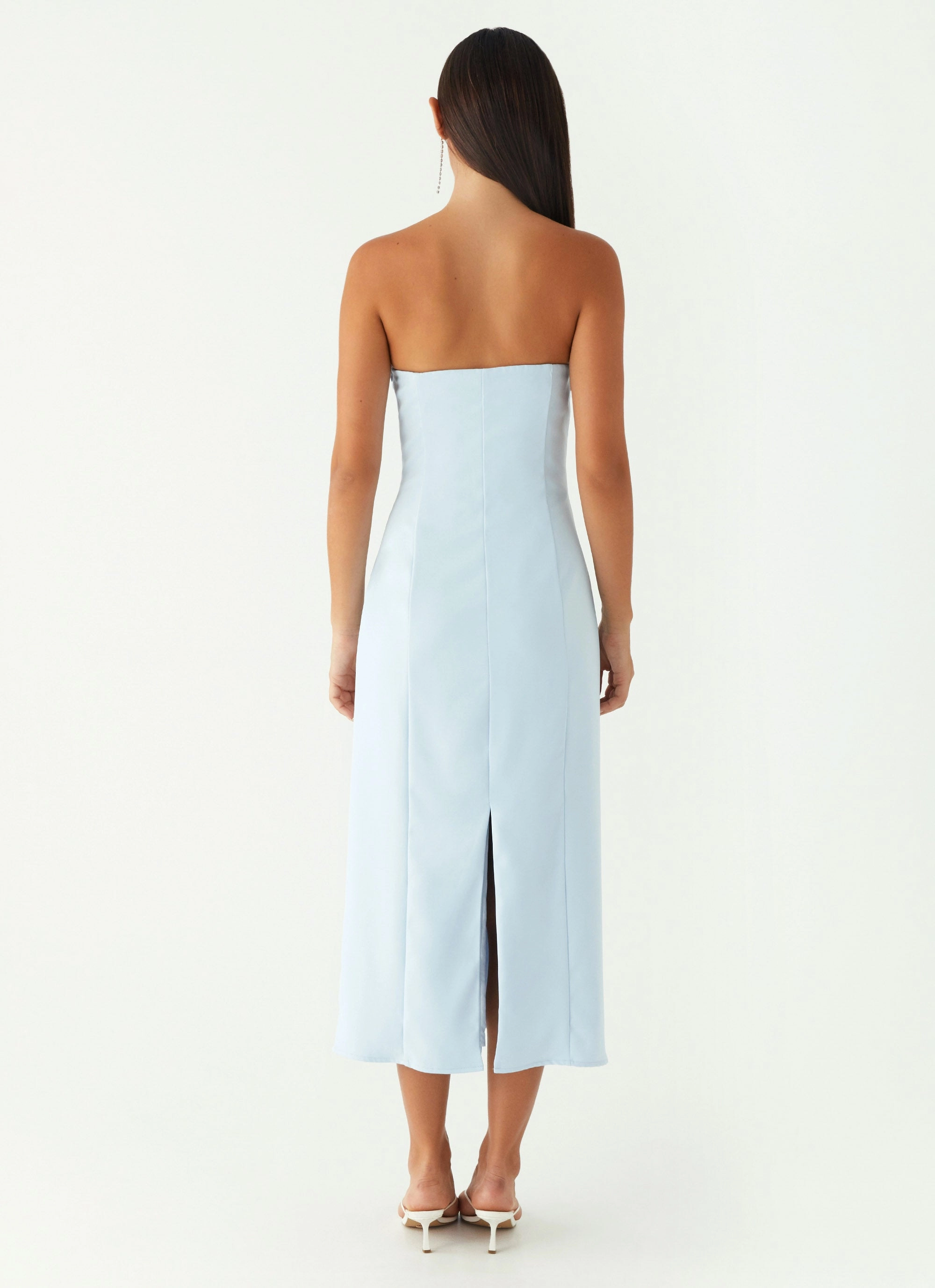 Patsie Strapless Midi Dress - Blue Smooth Vibes