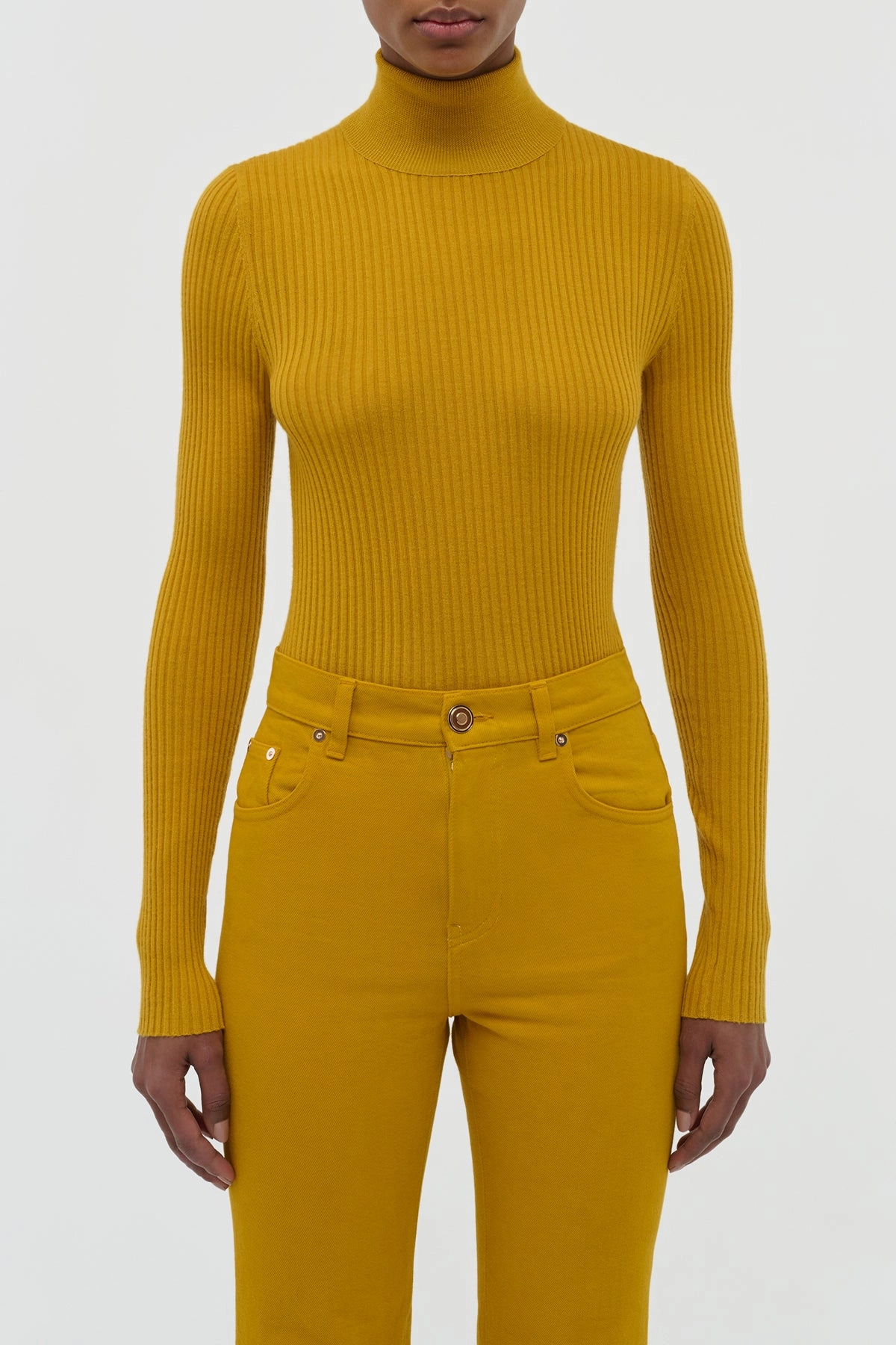 Timeless Pick Peppe Knit Turtleneck in Golden Birch Cashmere Silk
