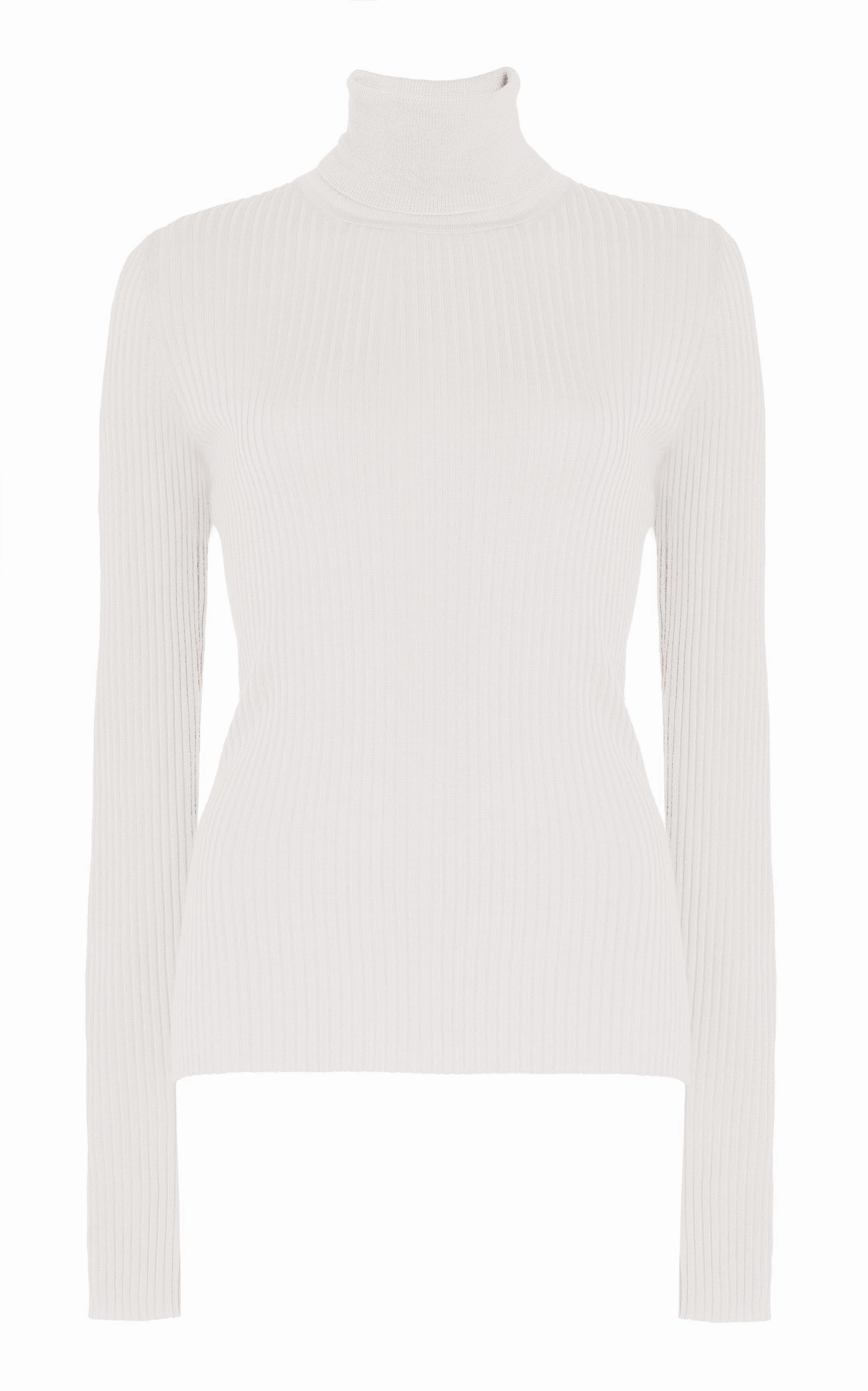 Fresh Trend Peppe Knit Turtleneck in Ivory Cashmere Silk