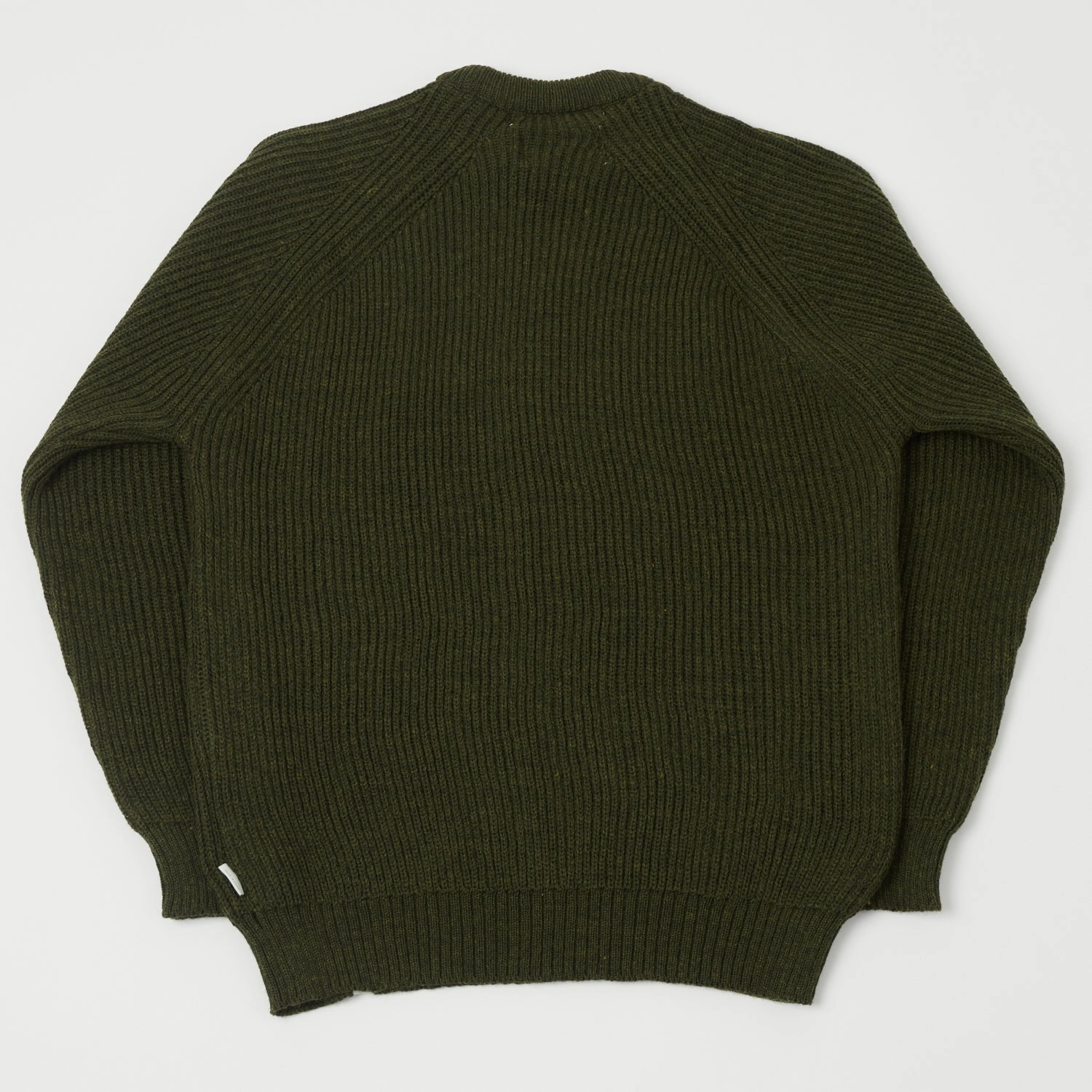Peregrine Ford Crew Neck Jumper - Olive Seasonal Fit Garment Dyed Process