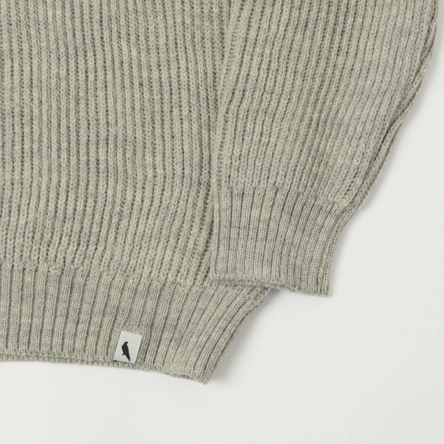 Peregrine Ford Quarter Zip Jumper - Light Grey Textured Slub Yarn