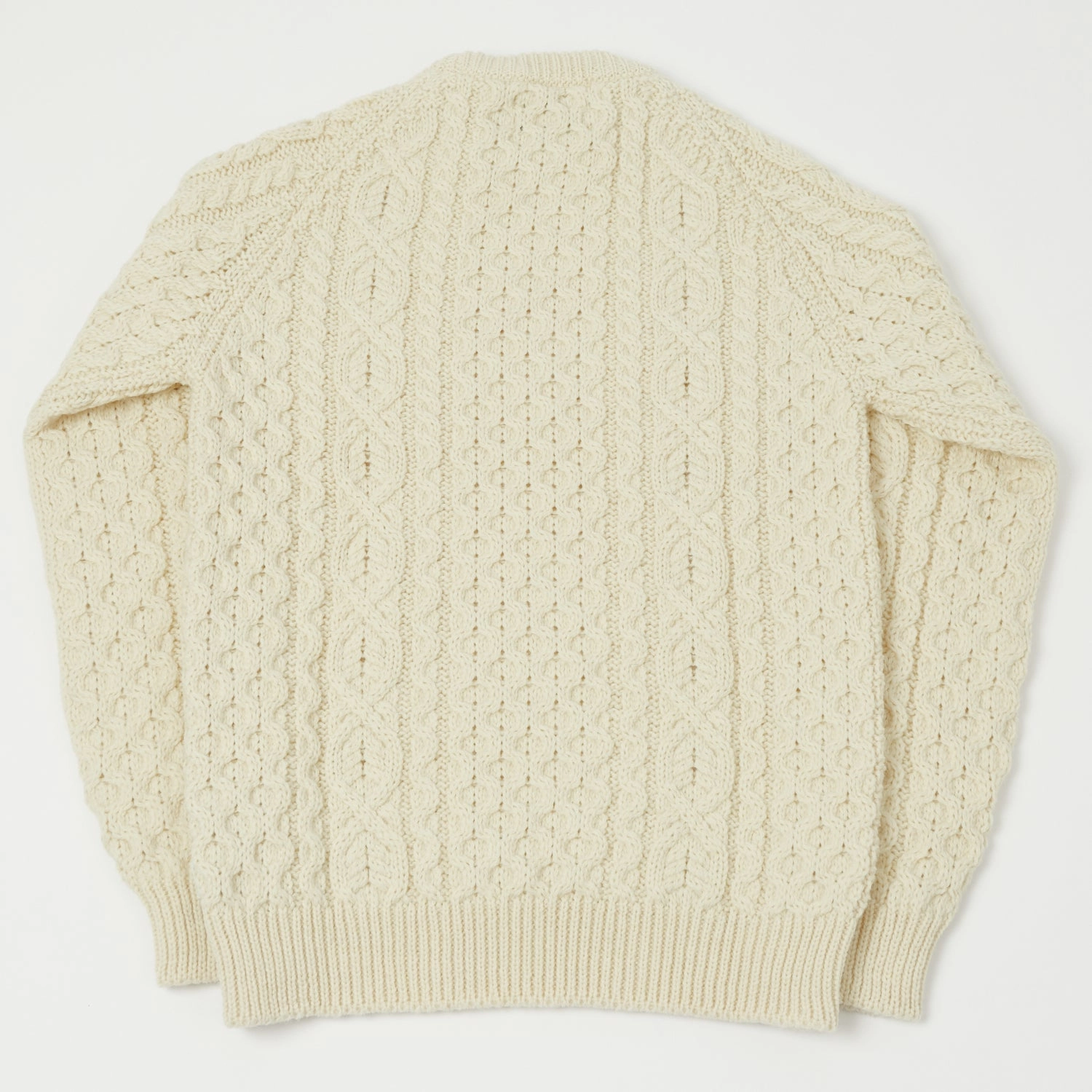 HeatTrapping Fibers Peregrine Hudson Aran Jumper - Ecru