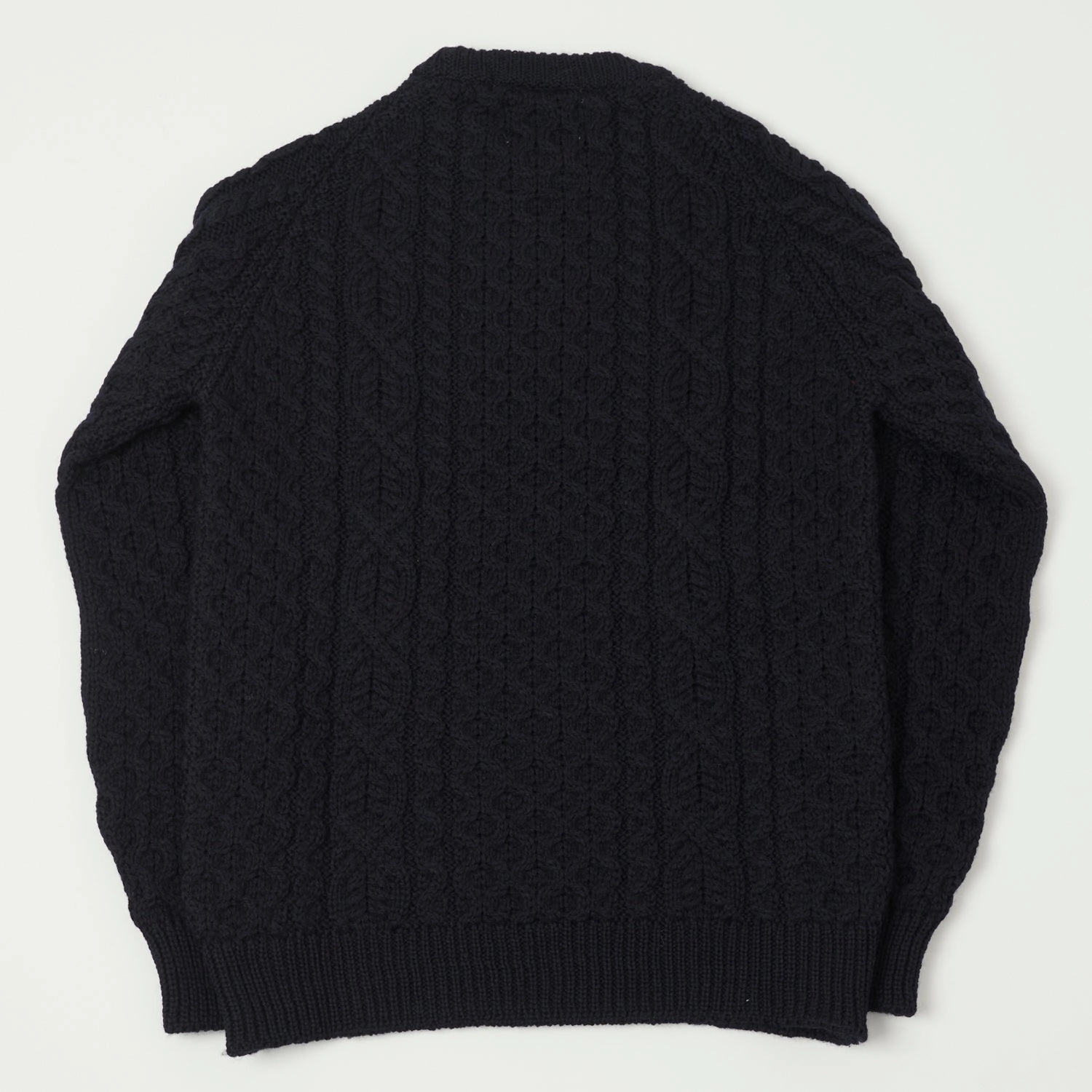 Peregrine Hudson Aran Jumper - Navy Knit Density Options