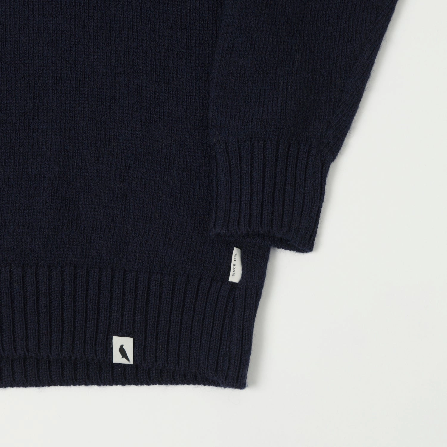 Airflow channels Reflective Yarn Accent Peregrine Makers Stitch Polo Neck Jumper - Navy