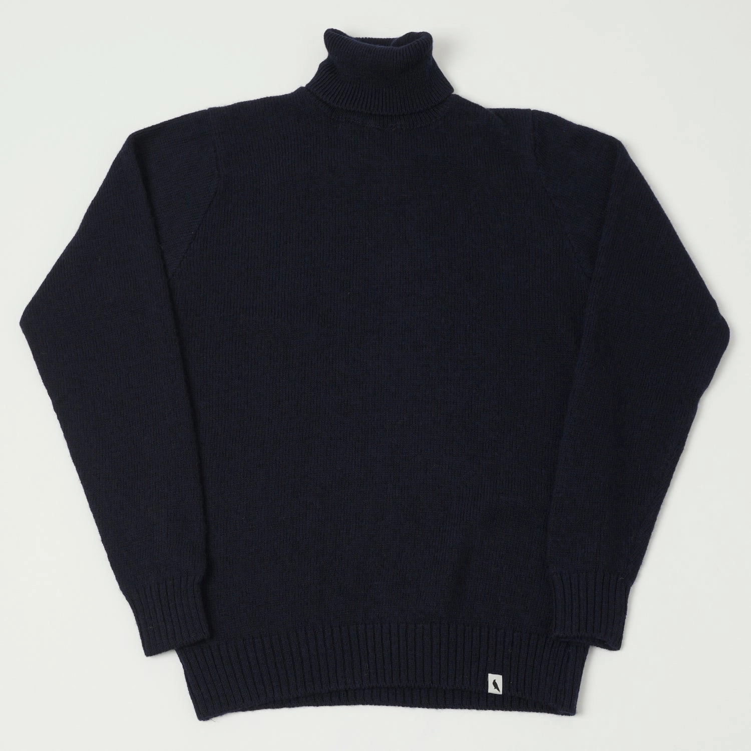 Fall Wardrobe Just Right Peregrine Makers Stitch Polo Neck Jumper - Navy