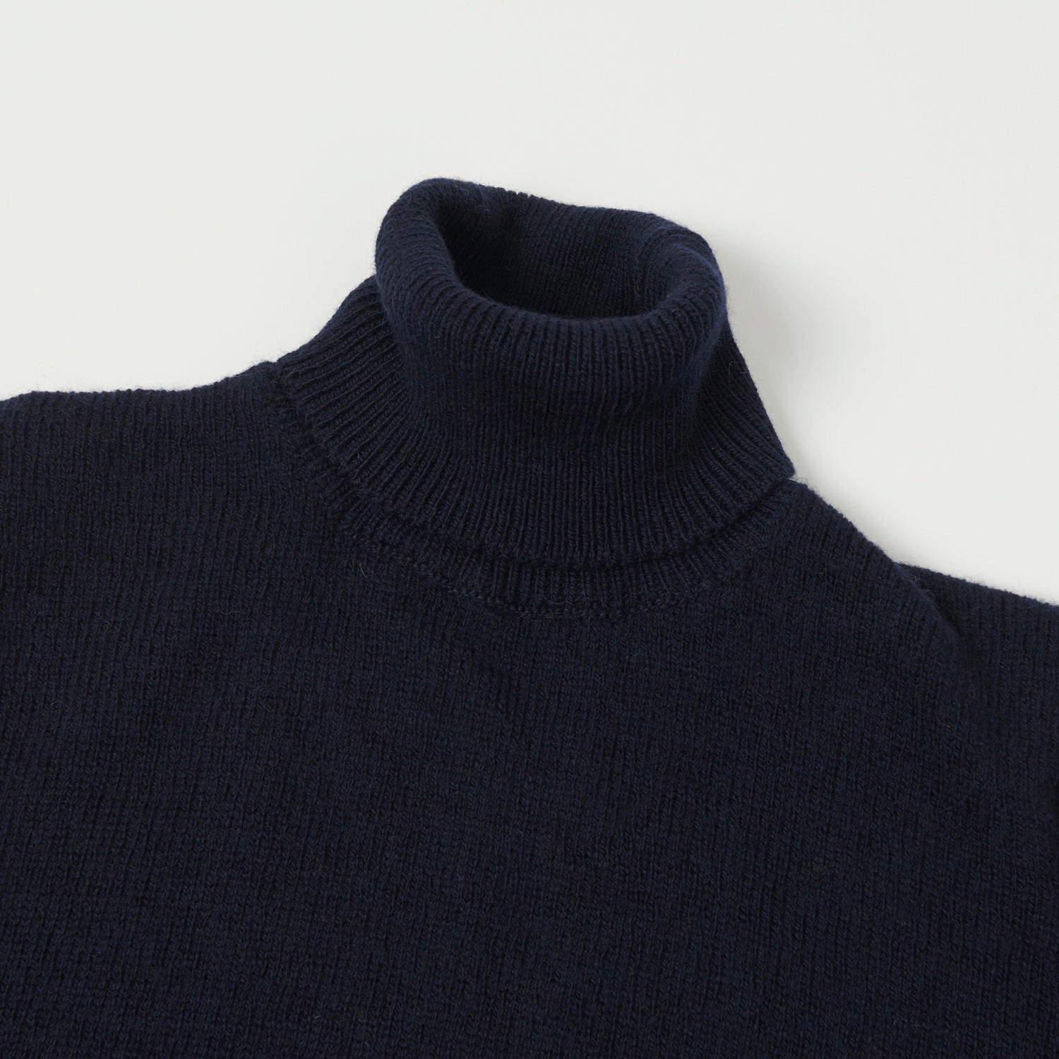 Peregrine Makers Stitch Polo Neck Jumper - Navy Sustainable Fibers Heat Retention Lining