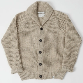 Peregrine Waffle Knit Shawl Collar Cardigan - Skiddaw EcoFriendly Material Blend