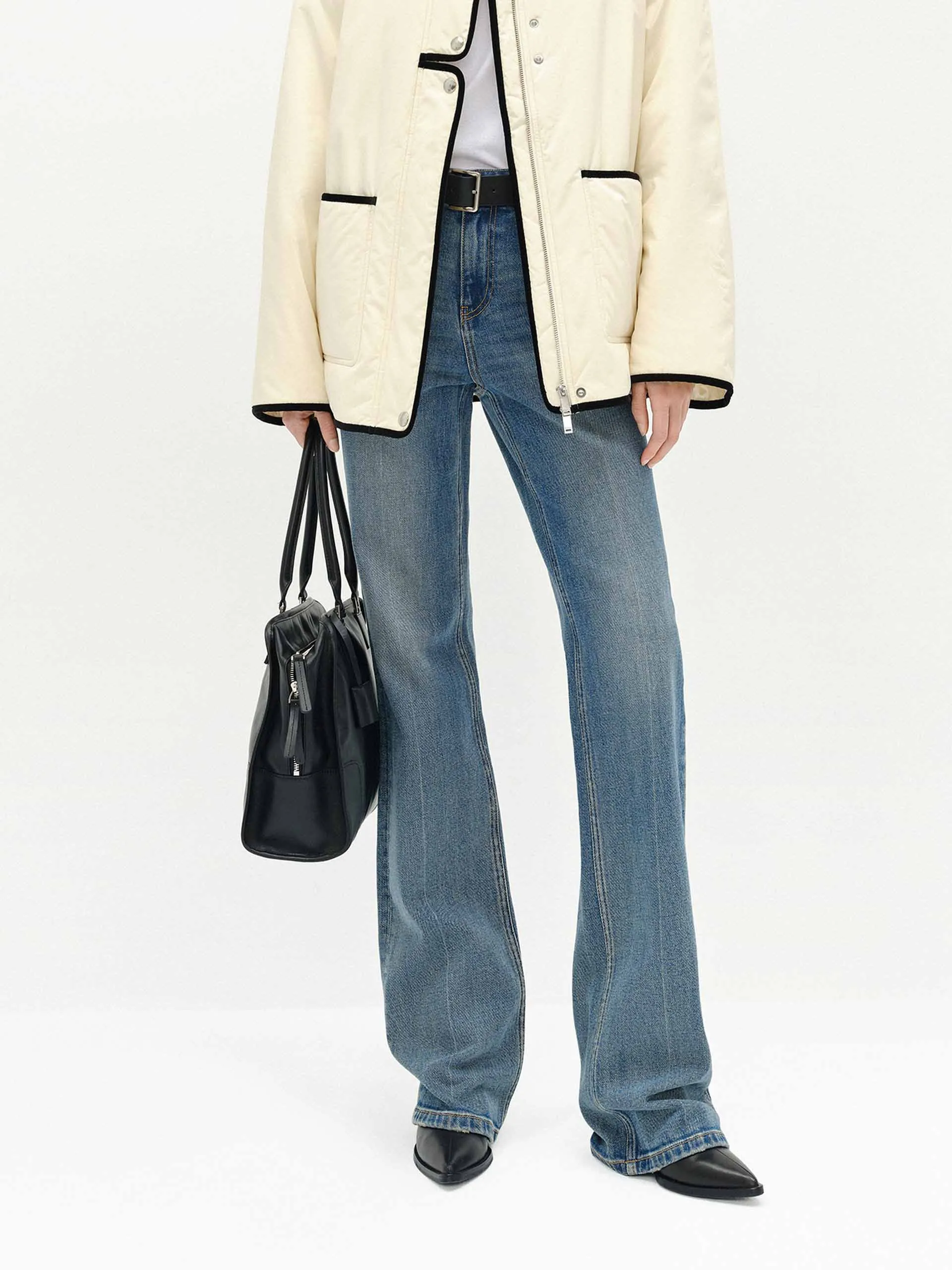 Reliable Layer High Rise Blue Straight Jeans