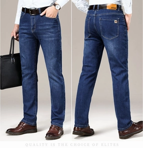 Relaxed Comfort clean design West Louis? Business Fashion Stretch Straight Work Jeans