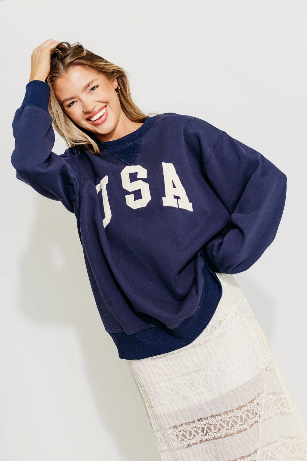 USA 100% Cotton Terry Pullover in Navy *Final-Sale* Soft Layers