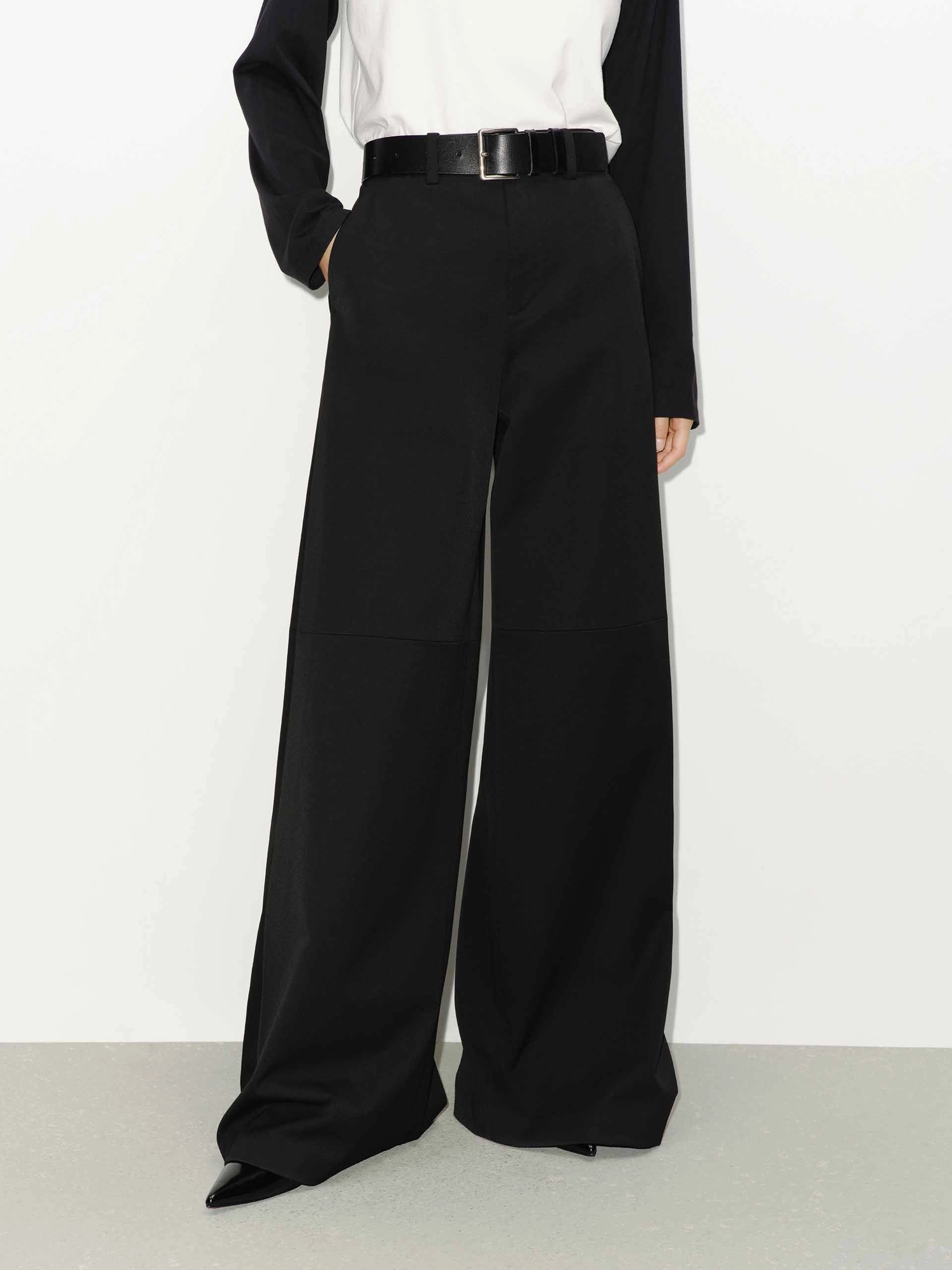 High Waist Tailored Pants DoubleLayeredKnees
