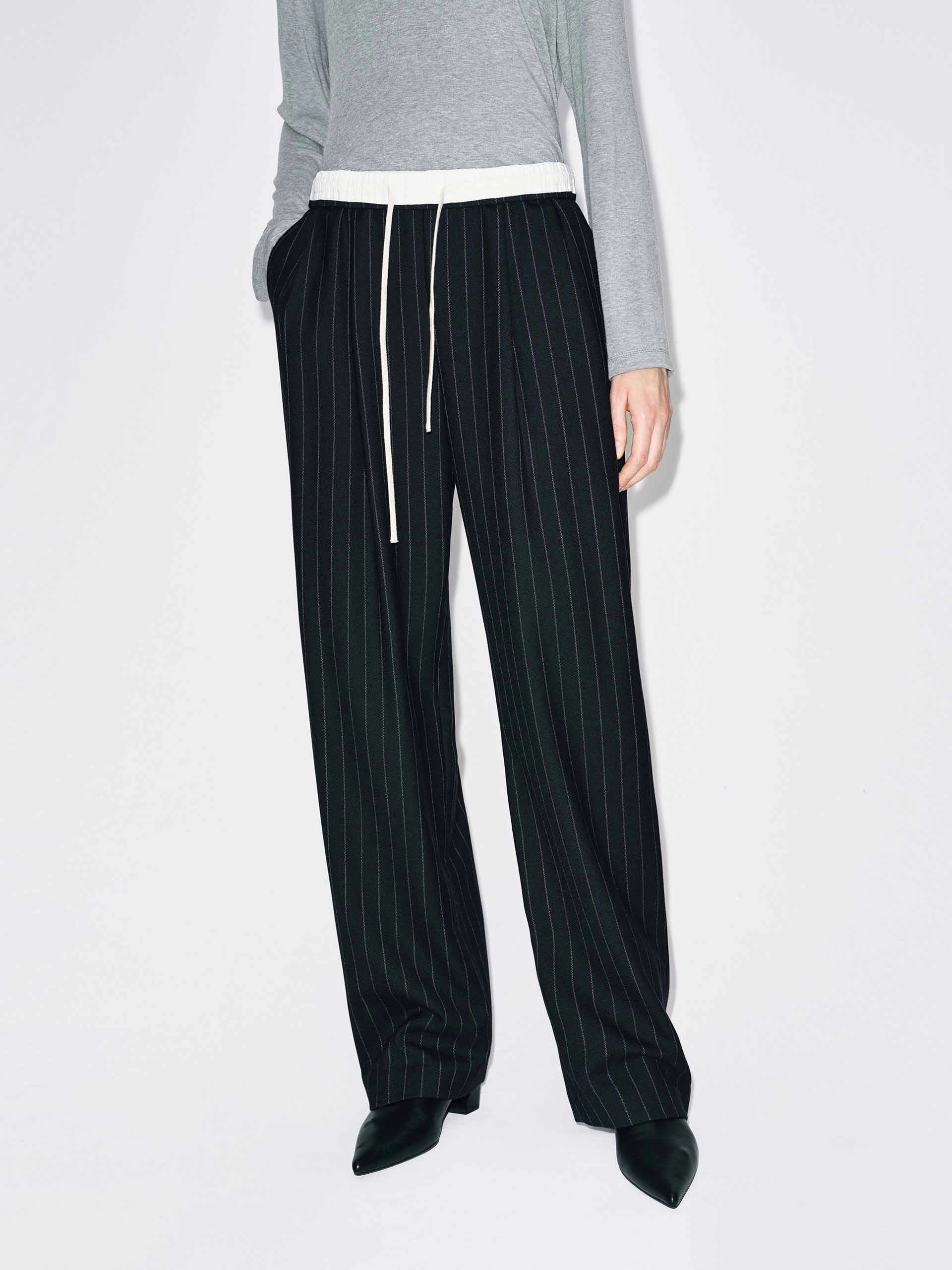 Pinstripe Drawstring Trousers All Fit