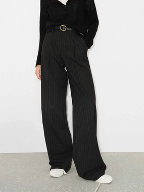 Body Ready Pinstriped Wool Pants