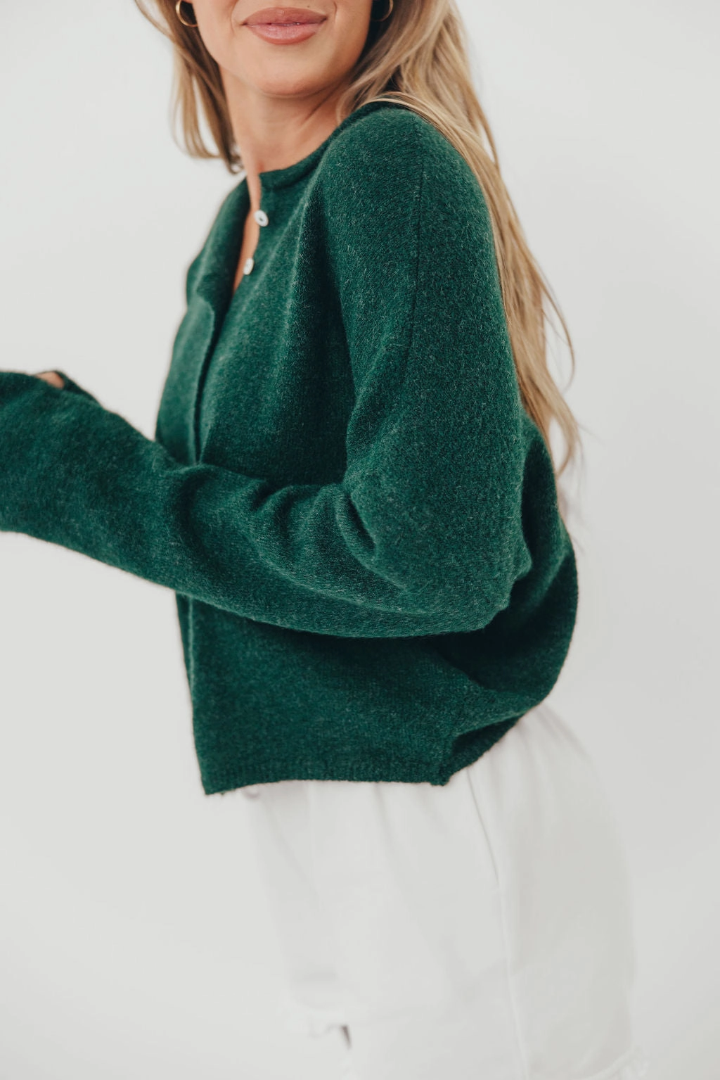 Colorfast Dye Method Piper Cardigan in Forest Green