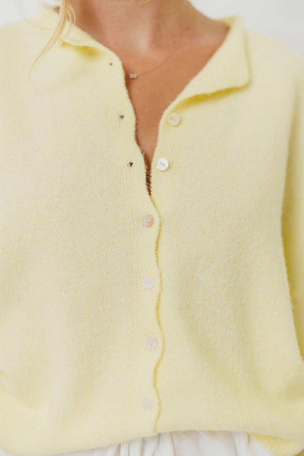 Light Flex Fit Piper Cardigan Top in Butter