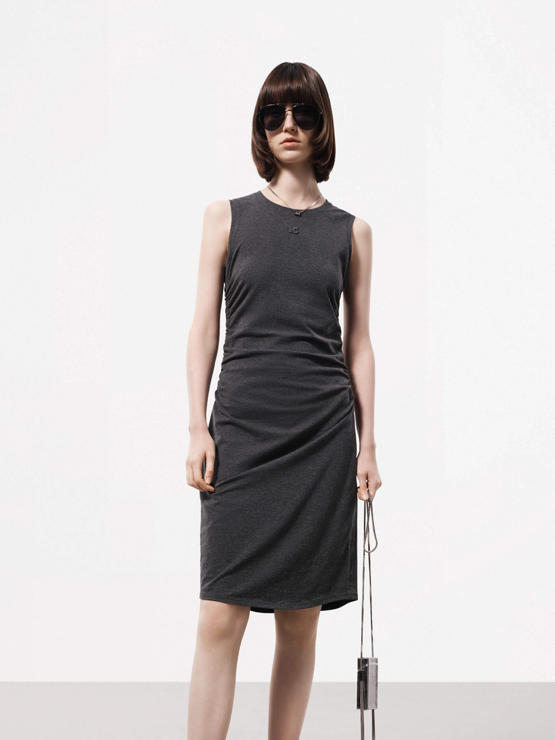 Cute Glow Pleated Waist Midi Dress