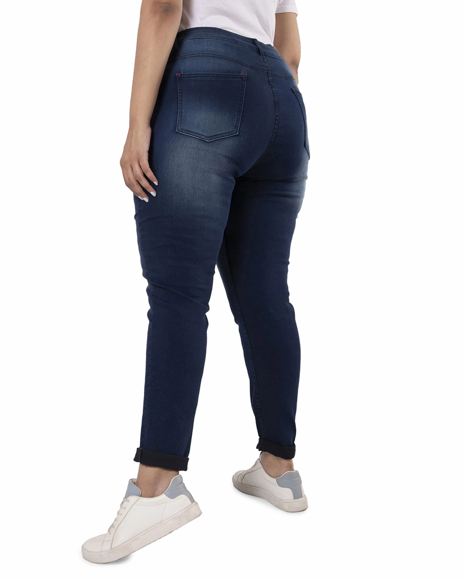 Style Daily PLUS SIZE WOMEN SHADED CASUAL NAVY BLUE JEANS | Navy