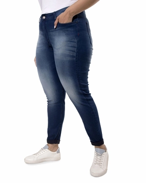 PLUS SIZE WOMEN SHADED CASUAL NAVY BLUE JEANS | Navy Affordable Beach Day Spring Attire