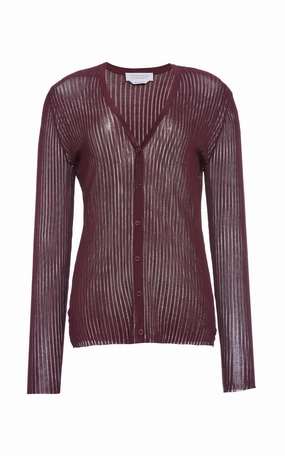 Duffy Knit Cardigan in Bordeaux Silk GarmentSpecific Storage Solutions