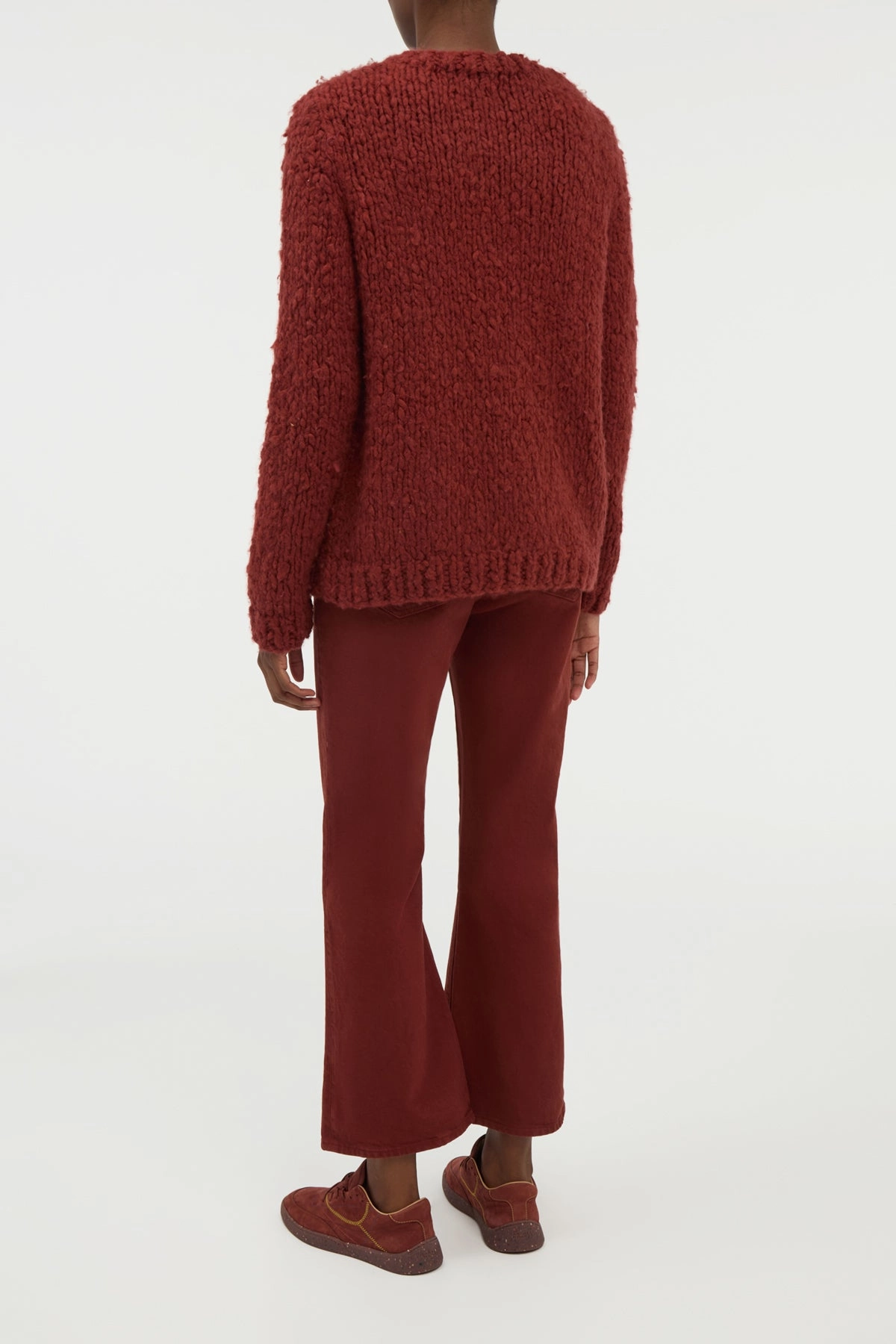 Modern Layer FadeResistant Treatment Lawrence Knit Sweater in Burnt Sienna Welfat Cashmere