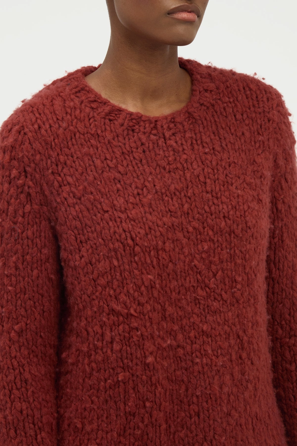 Lawrence Knit Sweater in Burnt Sienna Welfat Cashmere Garment Dyed